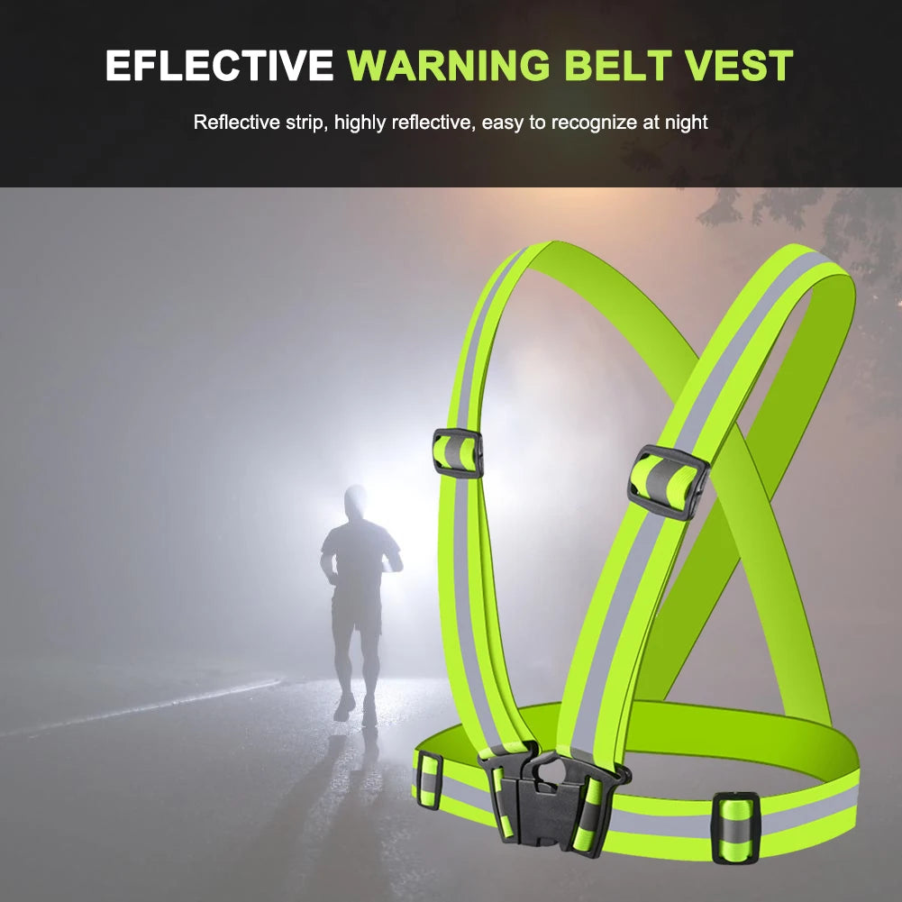 High Visibility Running Vest Adjustable & Elastic Reflective Running Vest Outdoor Reflective Vest Reflective Running Vest Gear