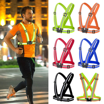 High Visibility Running Vest Adjustable & Elastic Reflective Running Vest Outdoor Reflective Vest Reflective Running Vest Gear