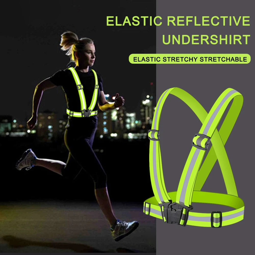 High Visibility Running Vest Adjustable & Elastic Reflective Running Vest Outdoor Reflective Vest Reflective Running Vest Gear