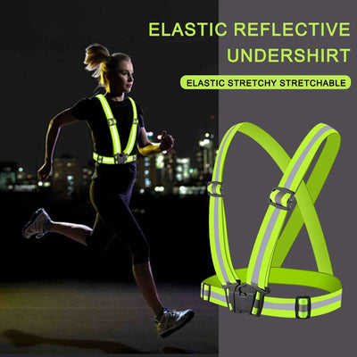 High Visibility Running Vest Adjustable & Elastic Reflective Running Vest Outdoor Reflective Vest Reflective Running Vest Gear
